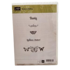 Stampin Up Kindness Matters Cling Stamp Set Unmounted Butterfly Thanks Friend